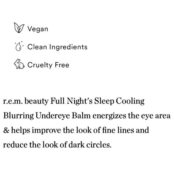 R.E.M. BEAUTY FULL NIGHT'S SLEEP COOLING BLURRING UNDER-EYE BALM. - Picture 3 of 7